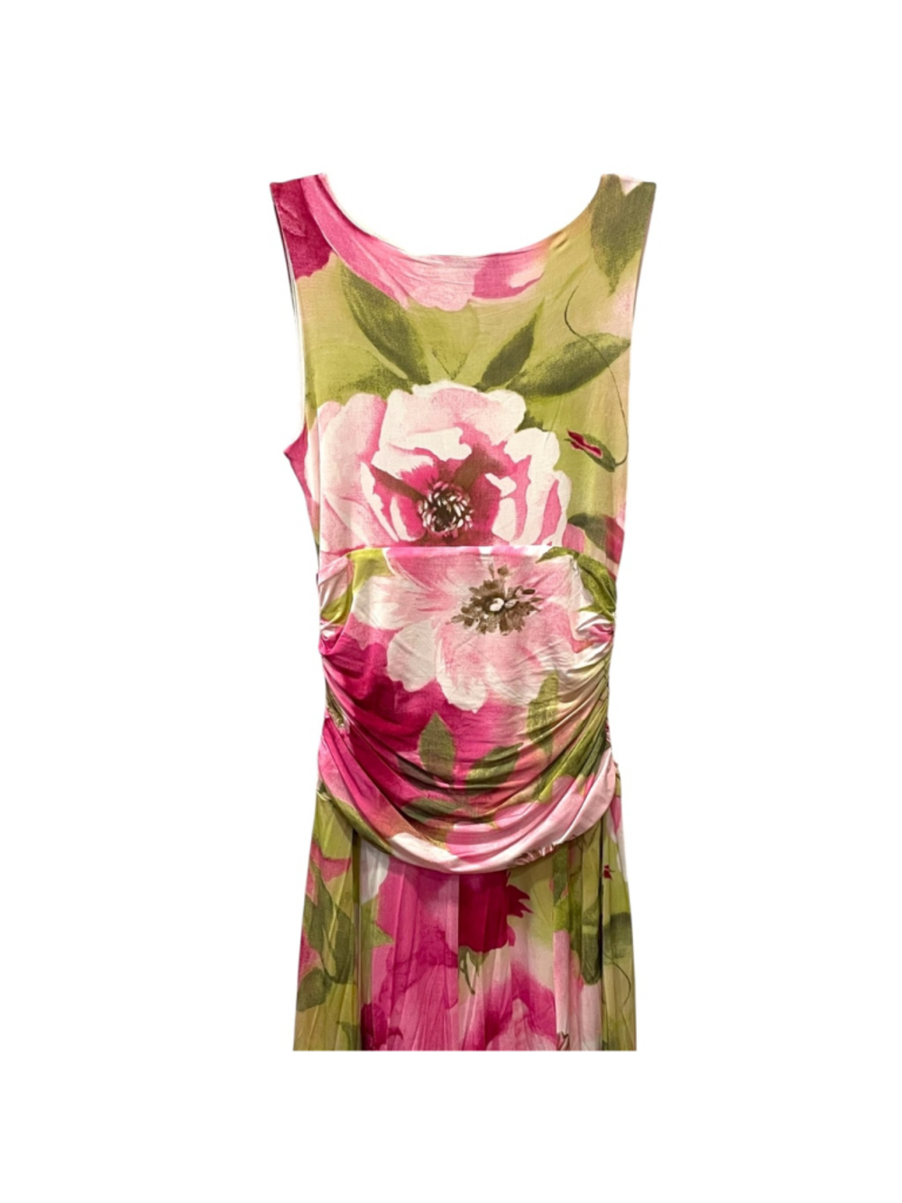 Karen Kane Womens Size Small Floral Sleeveless Midi Dress Watercolor Ruching - Picture 5 of 12